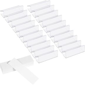 100 PCS Plastic Shelf Label حامل مع إدراج تسمية 100 PCS ، و CLAY WIRE SHEFF LABEL SPART SCALD و SCHELD ، مع مقاطع إدراج فارغة على الرفوف 5/8 "إلى 3/4" سميكة