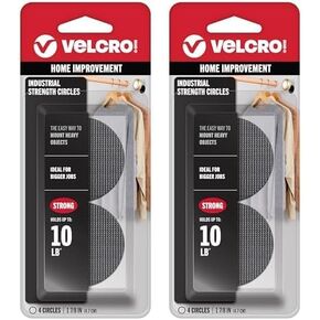 Felcro Brand Industrial Fardeners Stick-On لاصق | القوة المهنية للخدمة الثقيلة | الاستخدام الداخلي في الهواء الطلق ، 1 7/8in ، دوائر 4 مجموعات (حزمة 2)