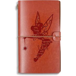 Tinkerbell Gift Tinkerbell A6 Size Leather Leather Journal Lovel Cartoon Gift Pixie Fairy Tale Gift the Dreams التي تتمنى أن تتحقق (Tinker إذا كنت A6)