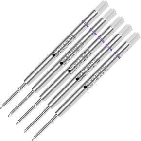 Lanier Combo Pack - 5 Pack - Monteverde® Capless Cedless Gel ™ P42 Enk Enclable مع معظم أقلام Parker® Point Point - Purple (نصيحة غرامة 0.6 مم)