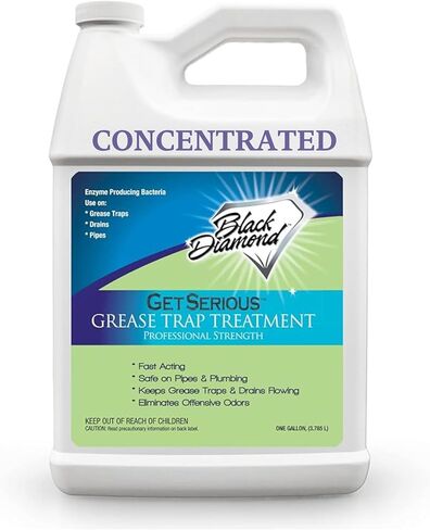 Black Diamond Stoneworks GET SERIOUS Grease Trap Treatment. Commercial Enzyme Drain Opener, Odor Control, Enzyme for Grease Trap Cleaner, and Maintenance. Eliminates Build-Up, Odor, and drain grease. in Kuwait