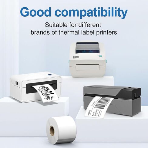 4" x 6" Direct Thermal Label, 1800 Labels/4 Rolls (450 Labels per Roll), Self-Adhesive, Compatible with Zebra, MUNBYN, Rollo & More in Kuwait