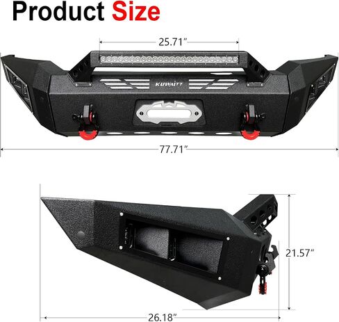 المصد الأمامي متوافق مع Ford F150 2018 2019 2020 مع مصابيح ألومنيوم 4 × 24 وات وحلقة على شكل D ولوحة ونش in Kuwait