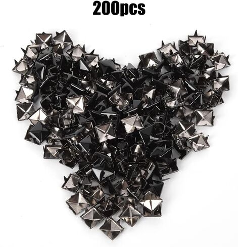200pcs 9mm هرم ترصيع الظفر مسامير باسكات الشرير ل Diy Leathercraft حزام حزام حقيبة أحذية المجوهر in Kuwait