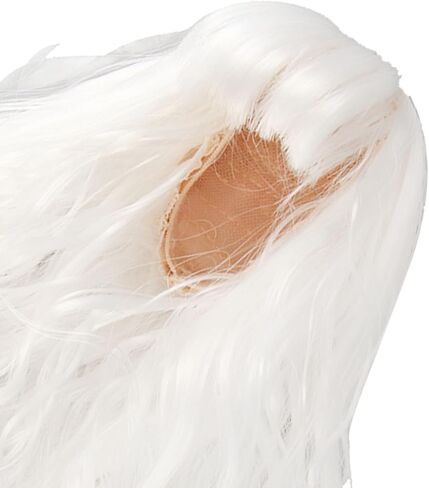 تيسستنج دمية شعر مستعار ، قمر أبيض 1/6 BJD DOLL الباروكات مصطنعة عالية درجة الحرارة حرير الشعر طويلة مجعد الدمية لمدة 1/6 15.5‑17 سم دمية رأس (بدون حامل) in Kuwait