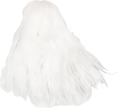 تيسستنج دمية شعر مستعار ، قمر أبيض 1/6 BJD DOLL الباروكات مصطنعة عالية درجة الحرارة حرير الشعر طويلة مجعد الدمية لمدة 1/6 15.5‑17 سم دمية رأس (بدون حامل) in Kuwait