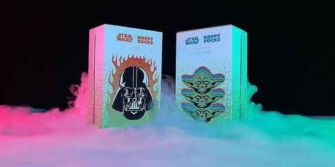 Happy Socks x Star Wars Socks - 3-Pack Gift Box for Great Fans - with Yoda and Darth Vader Designs in Saudi Arabia