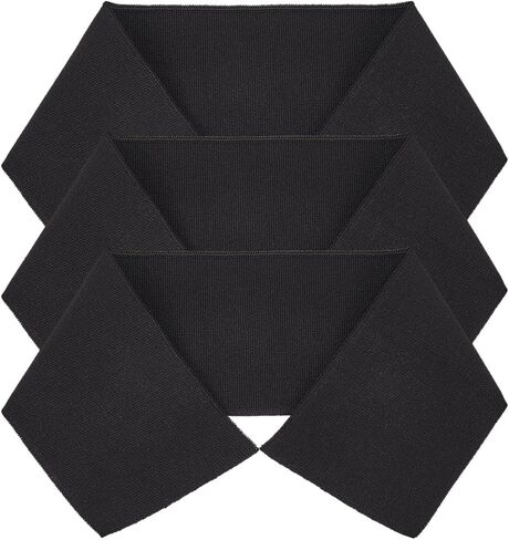 GORGECRAFT 3Pcs Elastic Fiber Ribbing Fabric Black Knitted Waistband Knit Ribbed Welts Edge Trimming Sewing Supplies for Cuffs Sleeve Waistbands Neckline Neck Bands Collar Trim in Kuwait