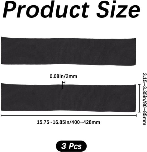 GORGECRAFT 3Pcs Elastic Fiber Ribbing Fabric Black Knitted Waistband Knit Ribbed Welts Edge Trimming Sewing Supplies for Cuffs Sleeve Waistbands Neckline Neck Bands Collar Trim in Kuwait