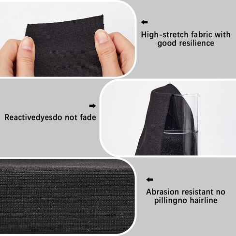 GORGECRAFT 3Pcs Elastic Fiber Ribbing Fabric Black Knitted Waistband Knit Ribbed Welts Edge Trimming Sewing Supplies for Cuffs Sleeve Waistbands Neckline Neck Bands Collar Trim in Kuwait