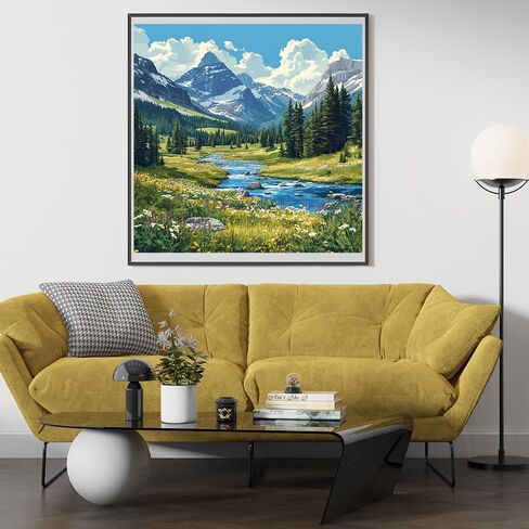 مجموعات الإبر بوينت 14CT مقطوعة كروس غرزة للبالغين من أنهار الجبال المطبوعة أنماط غرز المطبوعات المطبوعة المطبوعات المتقاطعة (نهري الجبال) in Kuwait