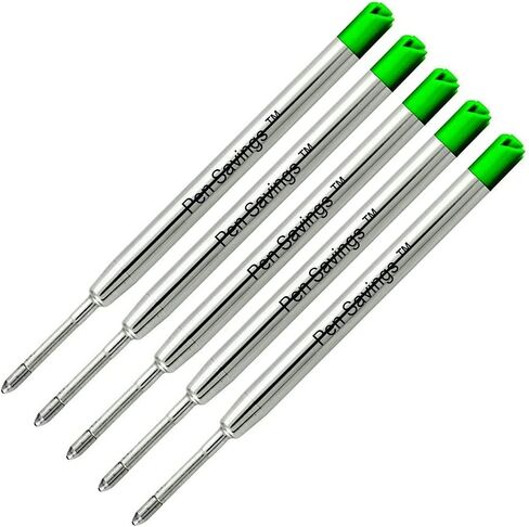 5 Pack, Pen Savings Ballpoint Pen Refills Compatible with Parker Ballpoint Pens, Medium Point (Bulk Packed) (Pink) in Saudi Arabia