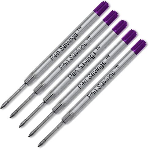 5 Pack, Pen Savings Ballpoint Pen Refills Compatible with Parker Ballpoint Pens, Medium Point (Bulk Packed) (Pink) in Saudi Arabia