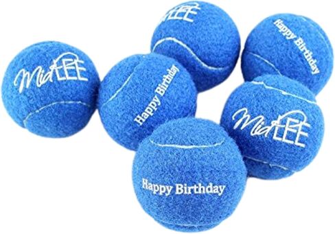 Midlee Happy Birthday Dog Tennis Balls (6 Pack) (Regular, Blue) in Kuwait