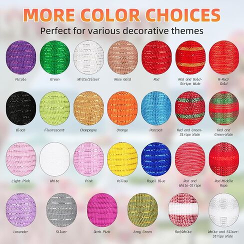 Deco Mesh Ribbon - 10 بوصات × 30 قدمًا كل شريط شبكة رقائق معدنية لفة لعيد الميلاد ، وإكليل عيد الفصح في عيد الحب وتزيين المنزل (أحمر) in Kuwait