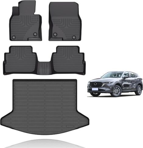 Wayhigh-All Weather Floor Mats and Cargo Liner for Mazda CX-30 2020-2024 2025 TPE Car Mats Waterproof Anti-Slip Floor Liners Accessories in Saudi Arabia