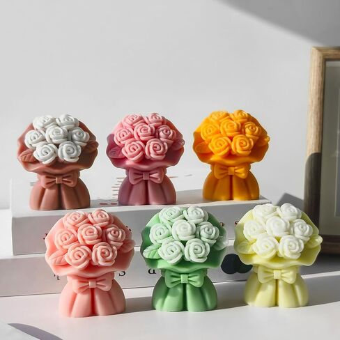 Tulip Rose Flower Candle Silicone Wave Spiral Candle Mold - Silicone Resin Casting Molds for Candle & Resin & Soap Craft Supplies in Saudi Arabia