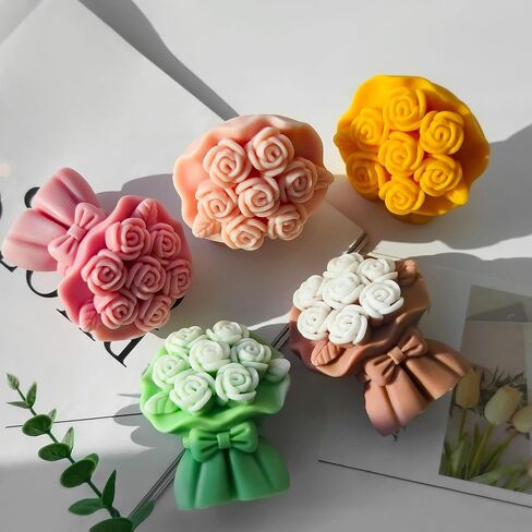 Tulip Rose Flower Candle Silicone Wave Spiral Candle Mold - Silicone Resin Casting Molds for Candle & Resin & Soap Craft Supplies in Saudi Arabia