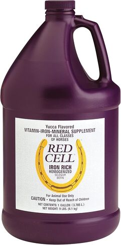 Horse Health Red Cell, Liquid Vitamin-Iron-Mineral Supplement for Horses, Helps Fill Important Nutritional Gaps in Horse's Diet, 1 Qt., 32 Oz., 16-Day Supply in Saudi Arabia