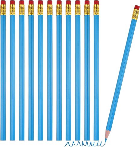 PATIKIL Erasable Colored Pencils, 12 Pcs Oil Color Pencils with Erasers Hexagonal Rod Wooden Colored Pencils for Tests Marking Grading Art Painting, Dark Blue in Saudi Arabia