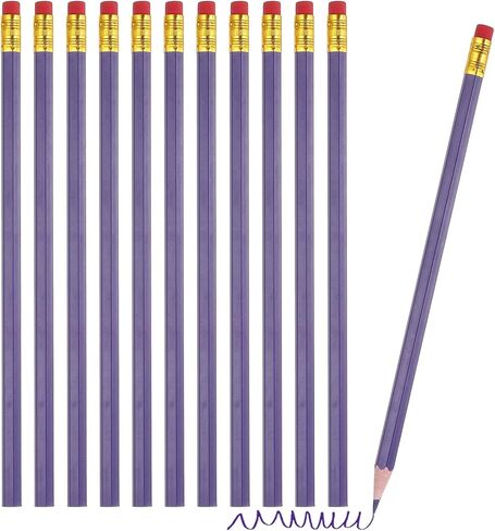 PATIKIL Erasable Colored Pencils, 12 Pcs Oil Color Pencils with Erasers Hexagonal Rod Wooden Colored Pencils for Tests Marking Grading Art Painting, Dark Blue in Saudi Arabia