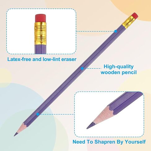PATIKIL Erasable Colored Pencils, 12 Pcs Oil Color Pencils with Erasers Hexagonal Rod Wooden Colored Pencils for Tests Marking Grading Art Painting, Dark Blue in Saudi Arabia
