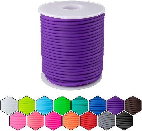 Craft County Hollow Rubber Tubing – 75 ft Spools of Super Flexible Tubing – Great for Arts & Crafts – Lime 2 mm in Saudi Arabia