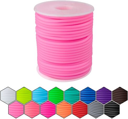 Craft County Hollow Rubber Tubing – 75 ft Spools of Super Flexible Tubing – Great for Arts & Crafts – Lime 2 mm in Saudi Arabia