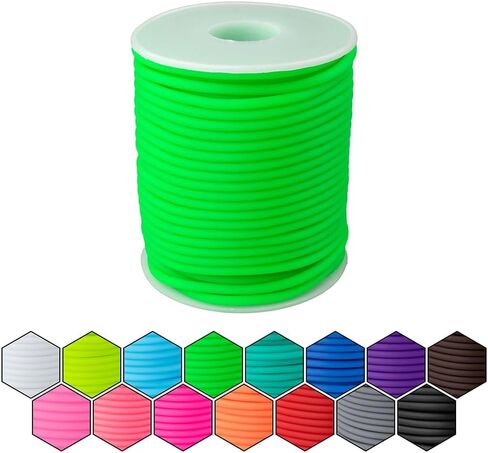 Craft County Hollow Rubber Tubing – 75 ft Spools of Super Flexible Tubing – Great for Arts & Crafts – Lime 2 mm in Saudi Arabia