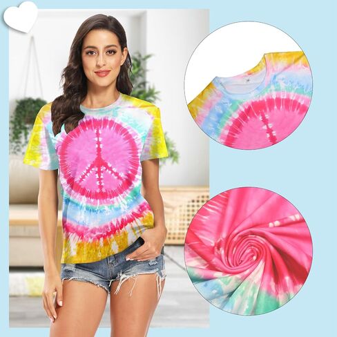 Peace Sign Love T-Shirt for Women Flower Graphic Shirt Hippie Short Sleeve 60s 70s Shirt Inspirational Tee Tops in Saudi Arabia