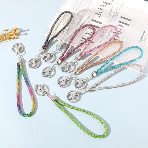 Women's Rhinestone Lanyard,Bling Diamond Wristlet Keychain Bracelet for Keys, Purse, Car Keys,Wallet 7.9 Inch in Kuwait