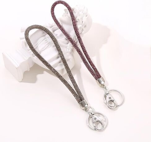Women's Rhinestone Lanyard,Bling Diamond Wristlet Keychain Bracelet for Keys, Purse, Car Keys,Wallet 7.9 Inch in Kuwait