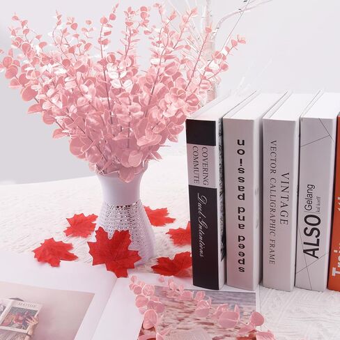 FEQO 36 Pcs White Eucalyptus Stems Artificial Eucalyptus Leaves Decor Eucalyptus Branches Fake Eucalyptus with Fake Leaves 15 inch Faux Eucalyptus Stem for Vase Wedding Bouquet Home in Kuwait