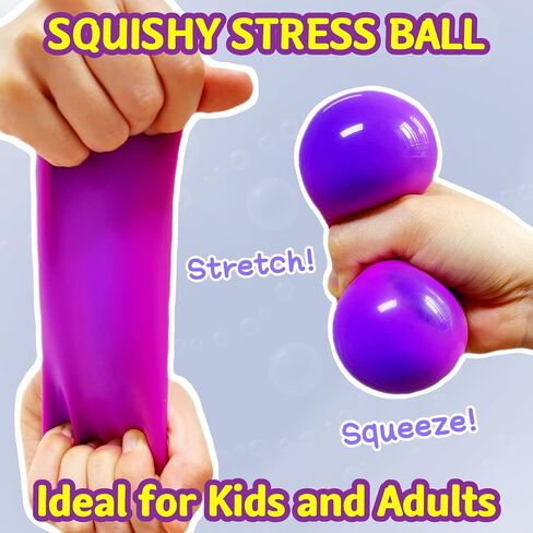 لعبة Squishy Dough Ball Toy (حزمة واحدة) كرات الإجهاد الممتدة للأطفال والبالغين ، ألعاب الضغط اللطيفة واللاعنة المتغيرة لليخونة ، كرة اسفنجي ، مثالية للقلق المراهقين ، مرض التوحد ، ADHD (الأرجواني) in Kuwait