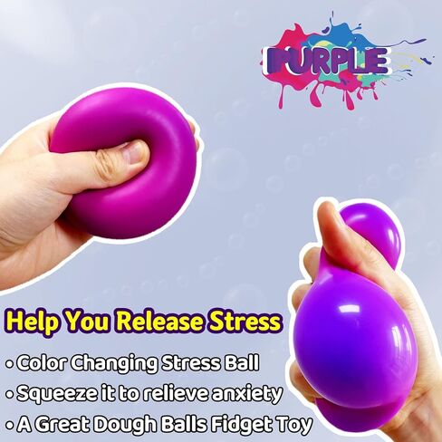 لعبة Squishy Dough Ball Toy (حزمة واحدة) كرات الإجهاد الممتدة للأطفال والبالغين ، ألعاب الضغط اللطيفة واللاعنة المتغيرة لليخونة ، كرة اسفنجي ، مثالية للقلق المراهقين ، مرض التوحد ، ADHD (الأرجواني) in Kuwait