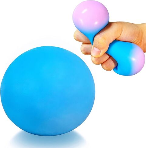 Squishy Dough Ball Fidget Toy (1 Pack) Stretchy Stress Balls for Kids and Adults, Cute and Soft Color Changing Stress Ball Squeeze Toys, Squishy Ball, Ideal for Teens Anxiety, Autism, ADHD (Purple) in Kuwait