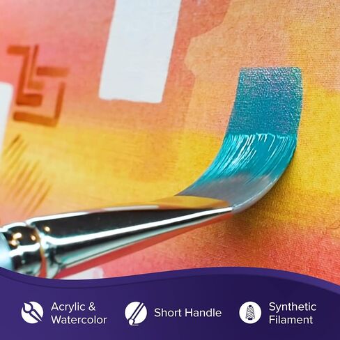 Silver Brush Limited 8808S-1 Silver Silk 88 Wash/Glaze Paintbrush for Acrylic, Watercolor, Gouache, Inks, & Dyes, Size 1 Inch, Short Handle in Saudi Arabia