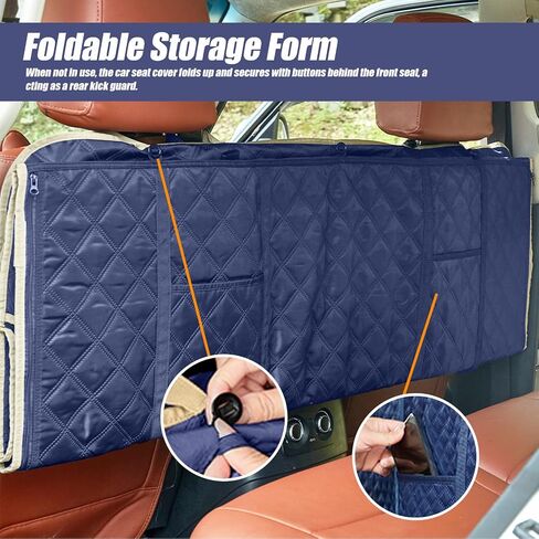 Back Seat Extender for Dogs Holds 420 lbs, Hard Bottom Car Seat Cover, Waterproof Hammock with Mesh Window, Heavy Duty Travel Bed for Large Pets, Rear Seat Protector for Car SUV Truck in Saudi Arabia