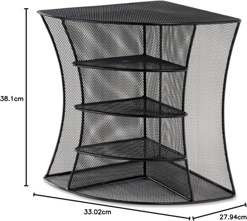Safco Products 3261SL Onyx Mesh Corner Organizer - Durable Steel Mesh Corner Storage and Desk Top Organizer. Space Saving, For Home, Office & Classroom Organization, 13" x 15" x 11 ; Silver in Saudi Arabia