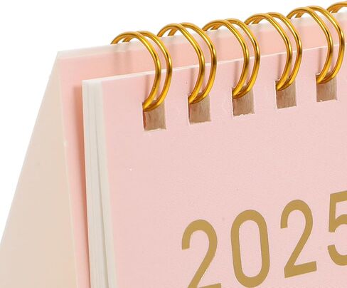 Mini Desk Calendar 2025 Small Desktop Salendar Standing Flip Fabletop Talendar Twin Twin Clinting Daily Planner Monthly Calendar Pink in Kuwait