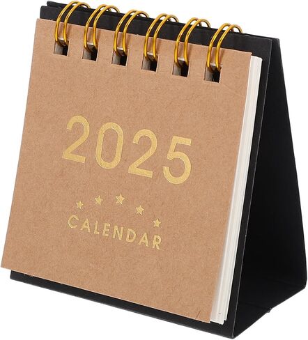 Mini Desk Calendar 2025 Small Desktop Salendar Standing Flip Fabletop Talendar Twin Twin Clinting Daily Planner Monthly Calendar Pink in Kuwait