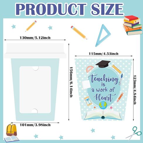48 Set Teacher Appreciation Gift Card Holder Employee Appreciation Cards Holder Graduation Coffee Cup Thank You Gift End of Year Gifts for Teacher in Saudi Arabia