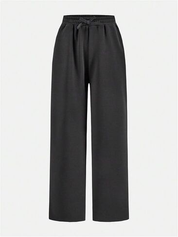Girl's 2 Pack Pants Drawstring Waist Wide Leg Pants High Waisted Loose Casual Sweatpants in Kuwait