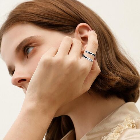 URONE Faith Cross Rings Adjustable Sterling Silver Faith Over Fear Cross Rings Christian Religious Jewelry Gifts For Women Men in Kuwait