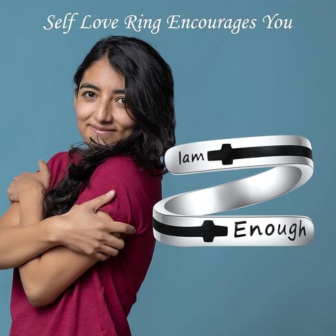 URONE Faith Cross Rings Adjustable Sterling Silver Faith Over Fear Cross Rings Christian Religious Jewelry Gifts For Women Men in Kuwait