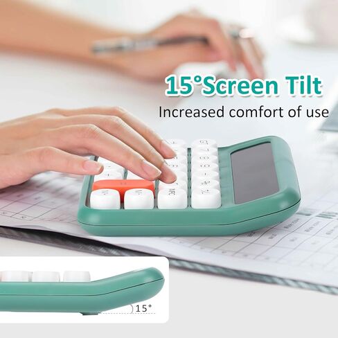 Basic Standard Calculator, Large 5-Inch LCD Display, 12 Digit, Big Button, Mechanical Switch Calculator for School Home Office Supplies and Desk Accessories, Automatic Sleep, Pink Calculator in Kuwait