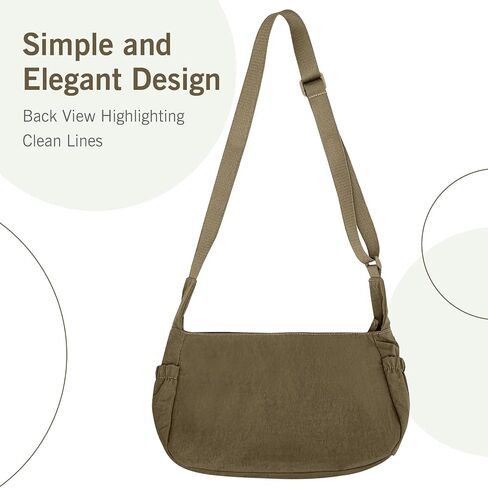 Canvas Hobo Bags for Women, Casual Crossbody Durable Small Shoulder Crescent Messenger Bag with Multiple Pockets Adjustable Strap (Black) in Saudi Arabia