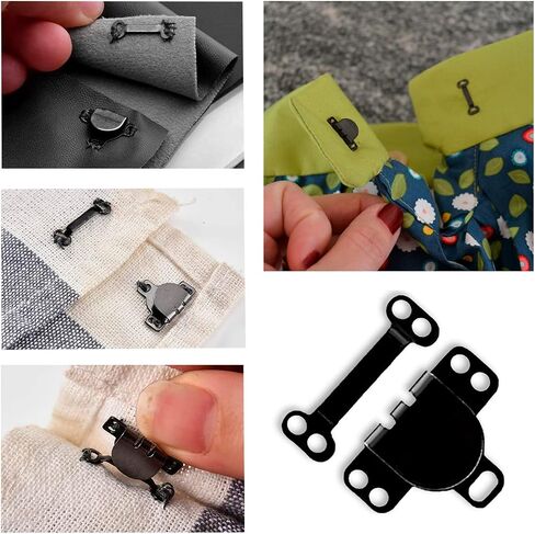 Hook and Eye Closures 4 Pcs Metal Hook and Eye for Clothig Pants Skirt Bra Trousers Dress DIY Craft in Kuwait