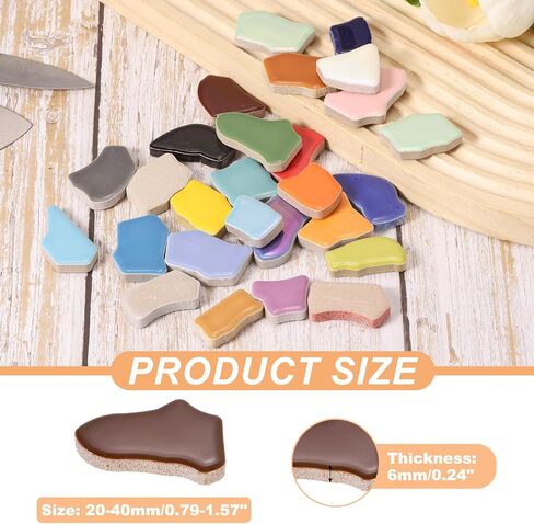 PATIKIL 500g/1.1LB Irregular Ceramics Mosaic Tiles, 0.79"-1.57" Mosaic Stained Tile Broken Porcelain Pieces Stones Bulk for DIY Craft Making Home Decoration, Light Blue in Kuwait