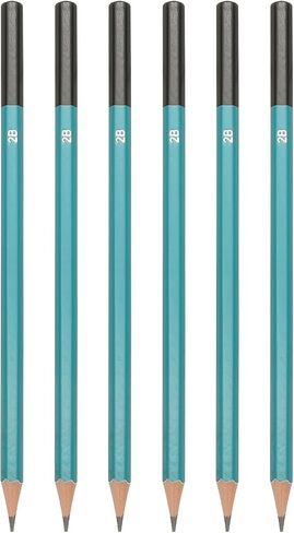 PATIKIL 2B Drawing Pencils for Sketching, 6PCS Sketch Pencils for Drawing Art Pencils Graphite Wood Pre-sharpened for Drawing Sketching Artist, Hexagonal, Black Refill, Green/Black Pole in Kuwait